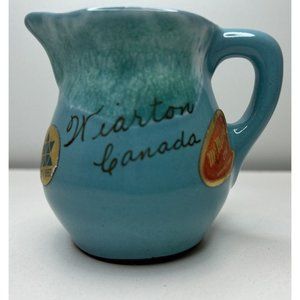 McMaster Craft Redware Pottery Souvenir Green Drip Glaze Creamer Wiarton Canada